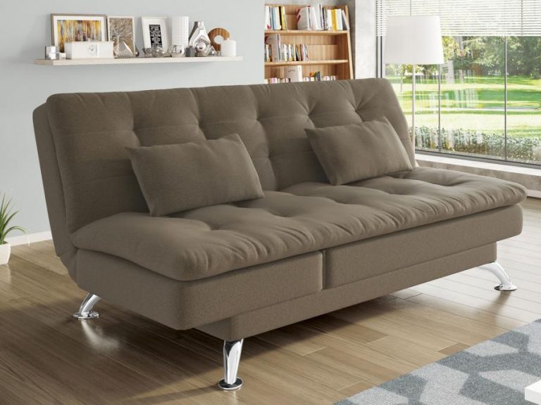 sofá-cama marrom