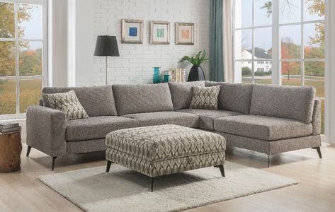 sofá em formato L cinza