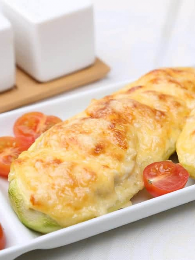 Receita Abobrinha com queijo no forno – Opção vegetariana DELICIOSA!