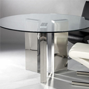 mesa redonda com tampo de vidro