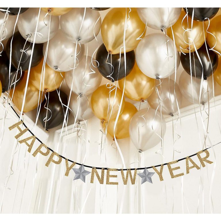 decoração de ano-novo com balões