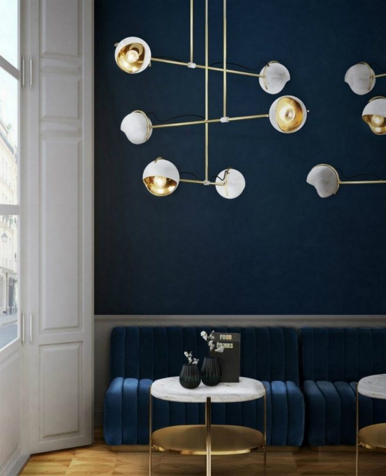 sala decorada com azul