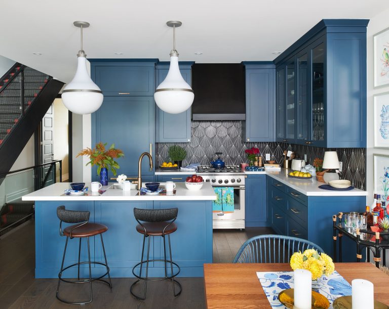 cozinha azul como tendência