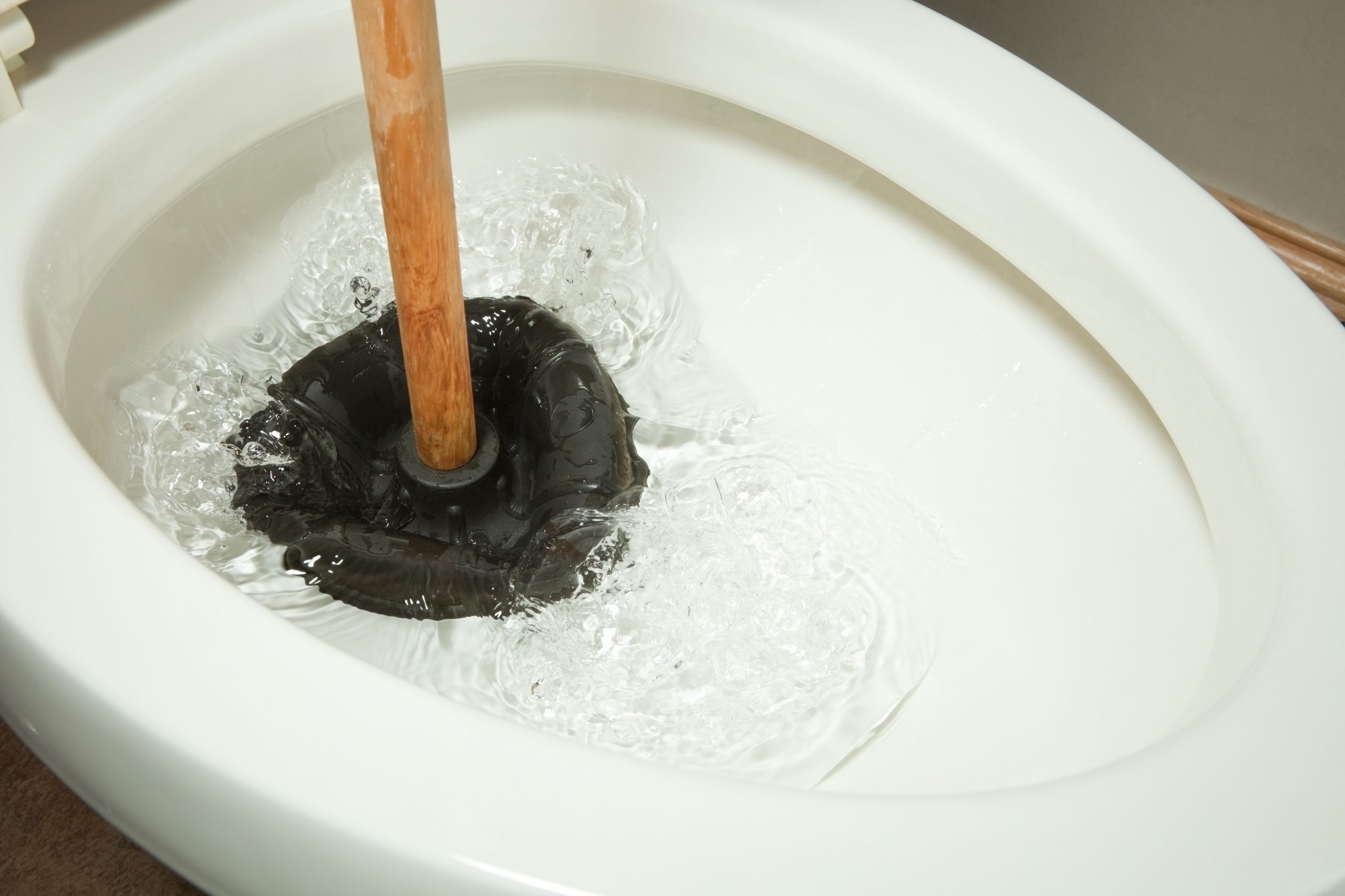 uso de desentupidor em vaso sanitário