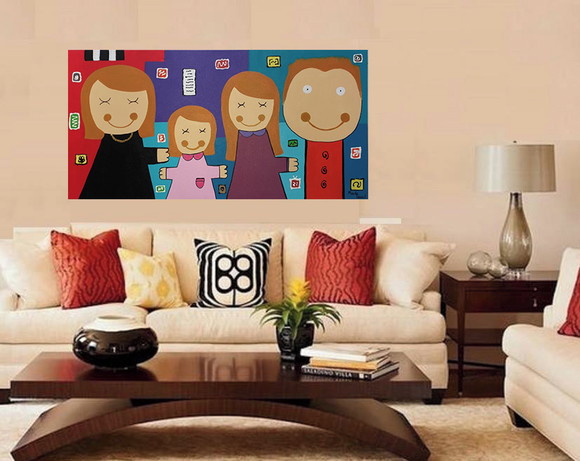 quadro de família colorido
