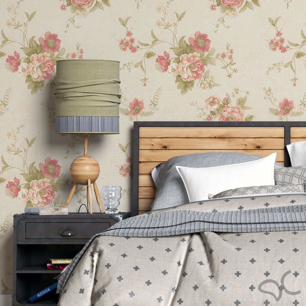 papel de parede floral para quarto
