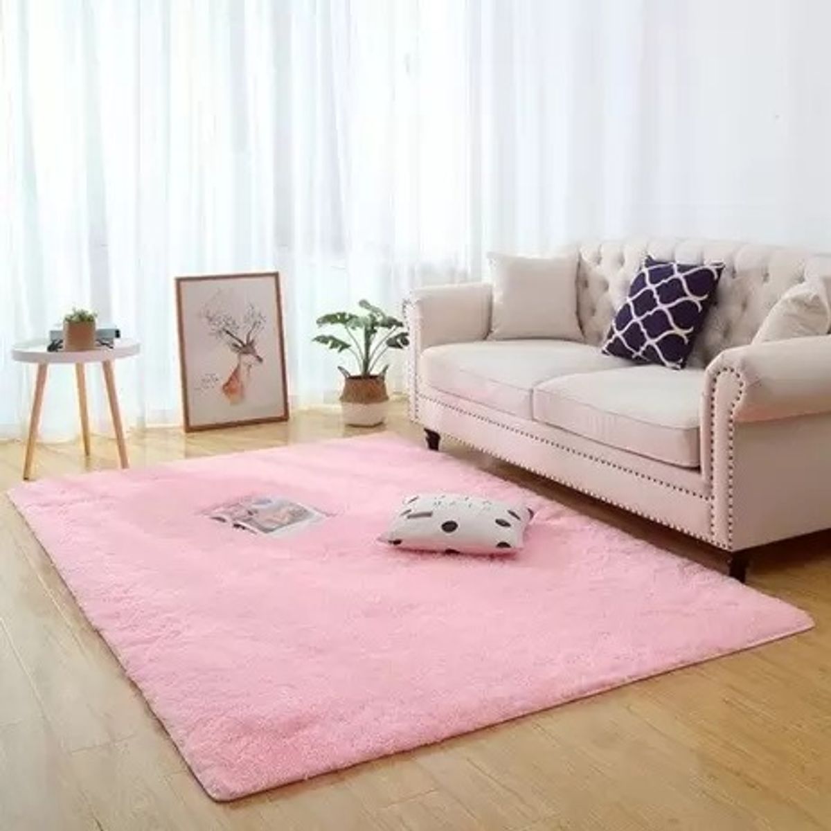 tapete rosa para sala