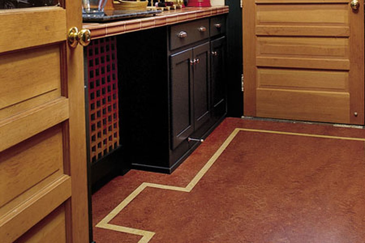 piso de linóleo em cozinha