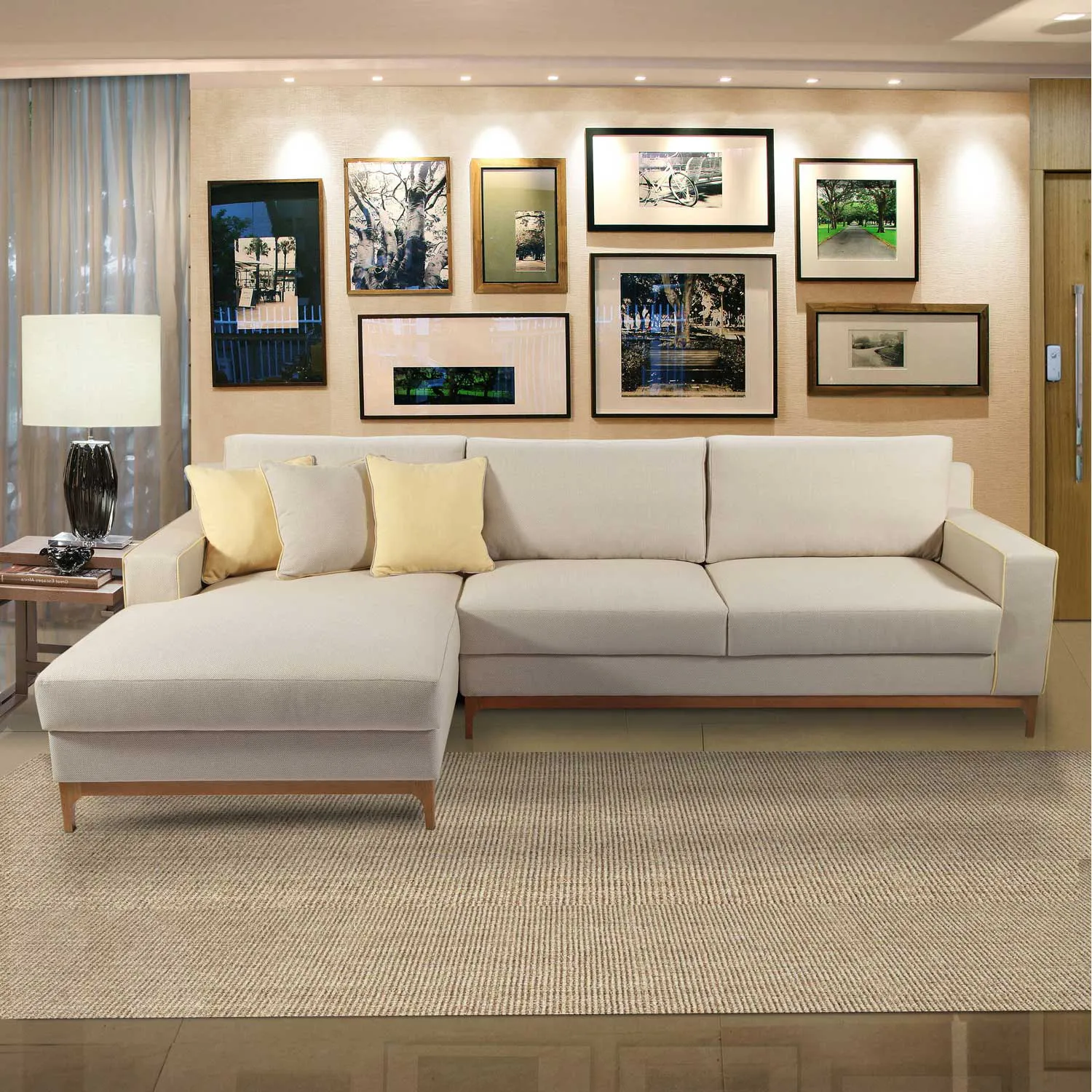 sofá de linho branco na decoração
