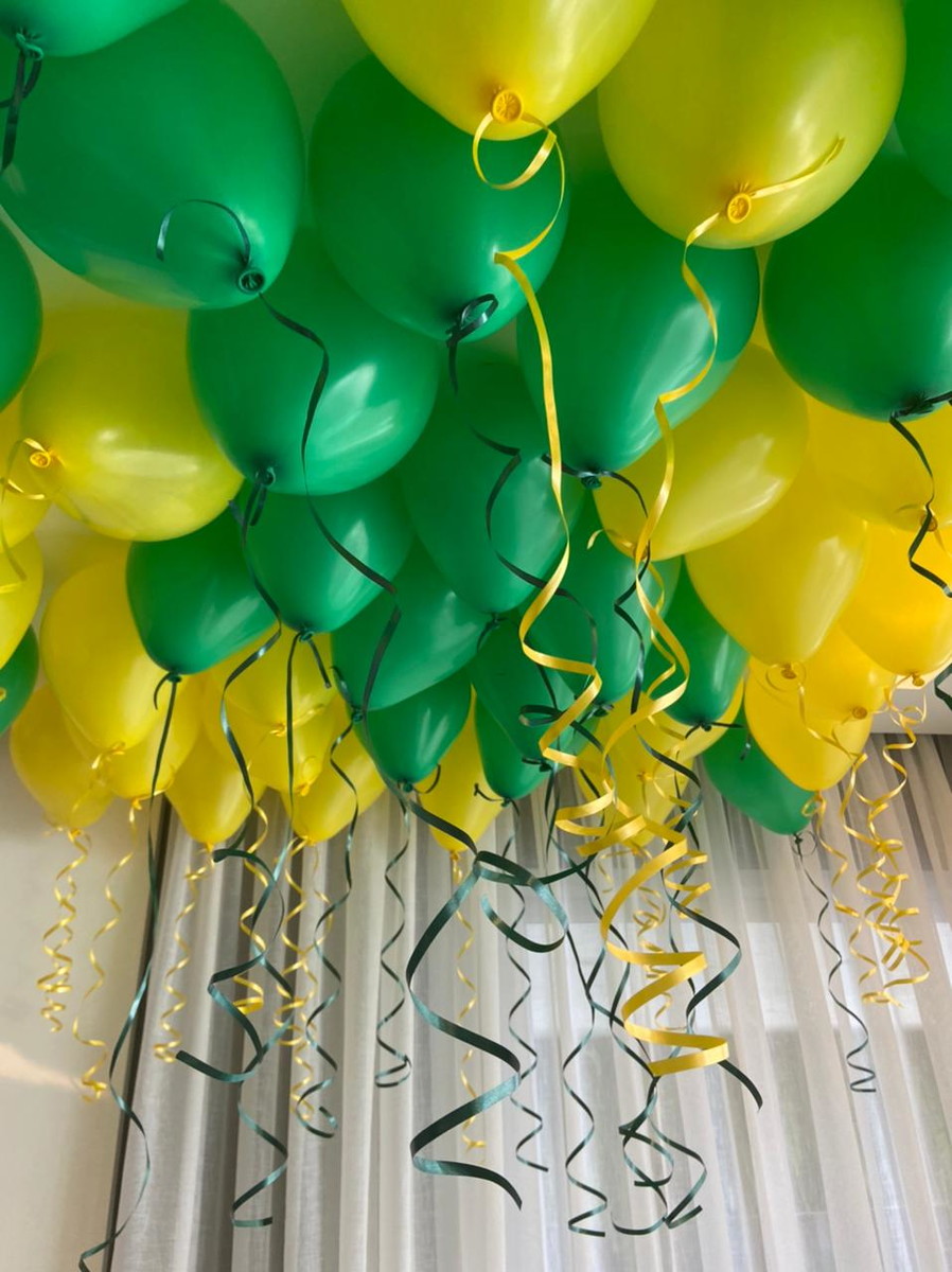 balões das cores do brasil