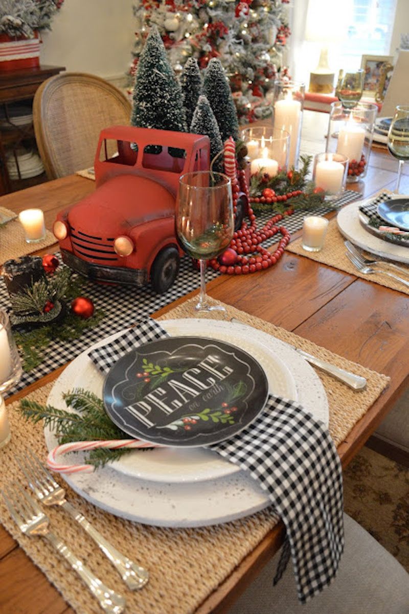 decoração de natal em mesa de jantar