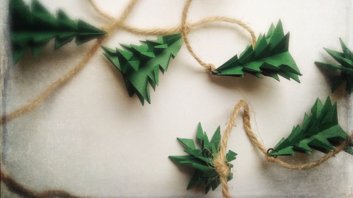 origami de árvore de Natal