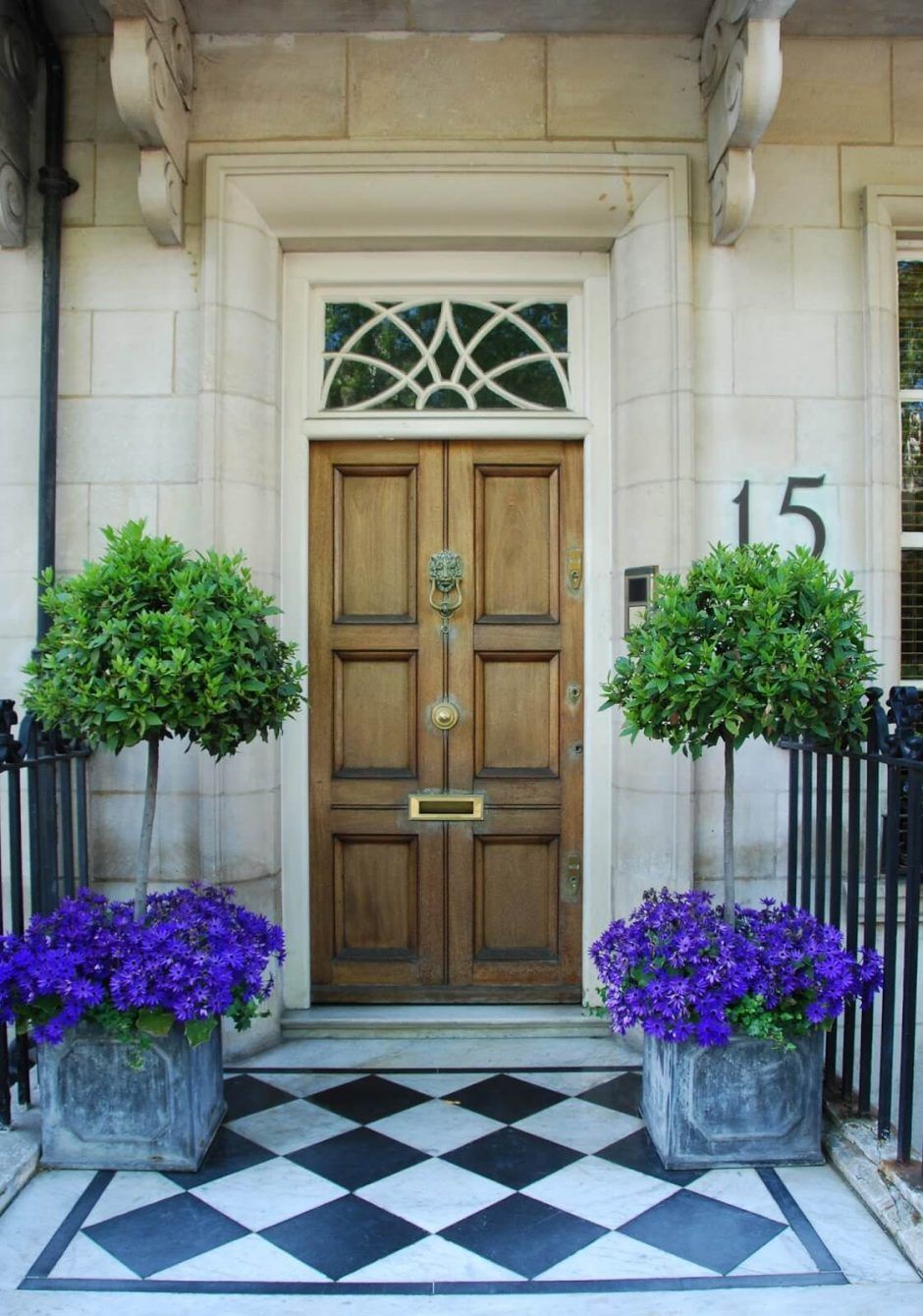 plantas decorando a porta de entrada da casa