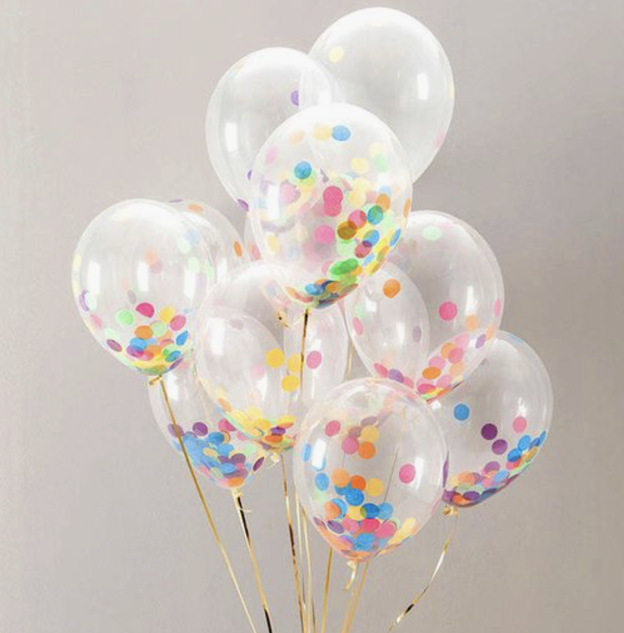 balões com confete