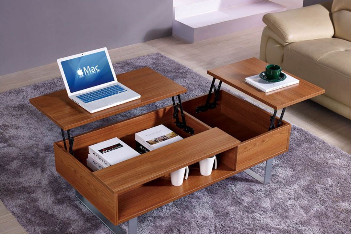 ideia de mesa para sala de estar multifuncional