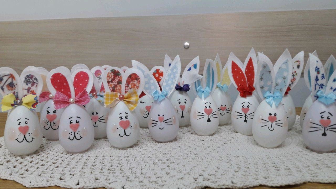 cascas de ovos decorados para páscoa