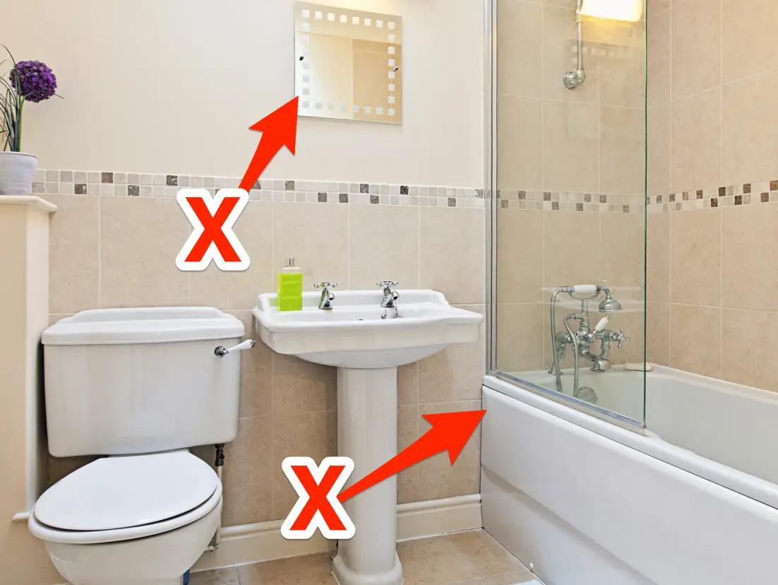 sinalização de erros no banheiro