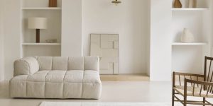 tapete branco em sala minimalista