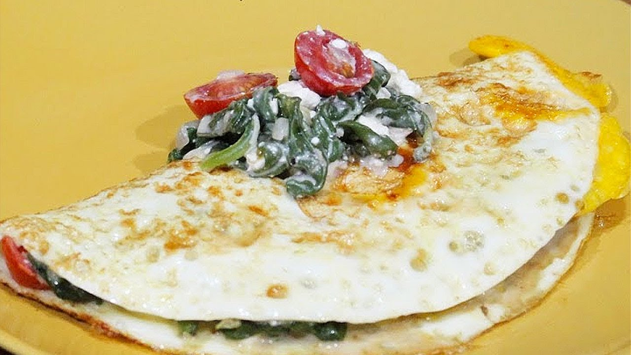 Receita de Omelete de Espinafre com Queijo Cottage para seu café da manhã ser saboroso e nutritivo