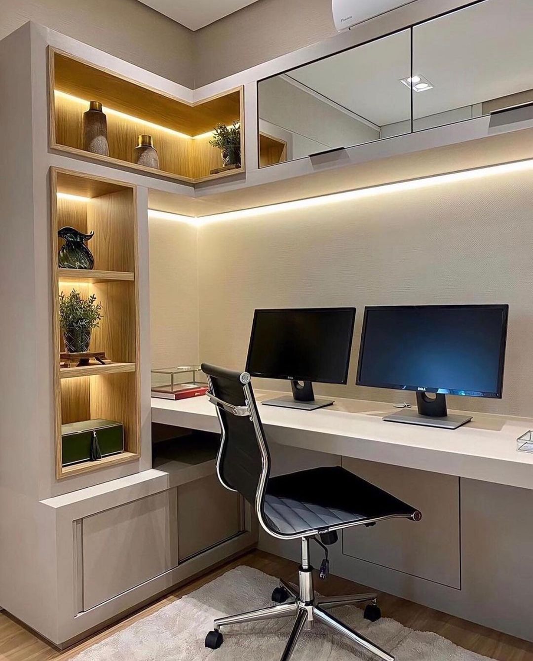 nichos iluminados em home office