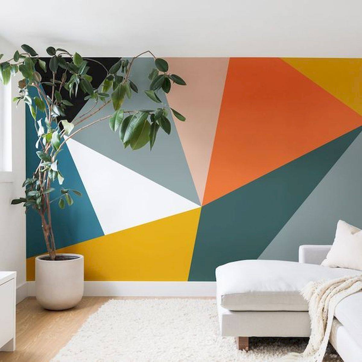 parede geométrica colorida