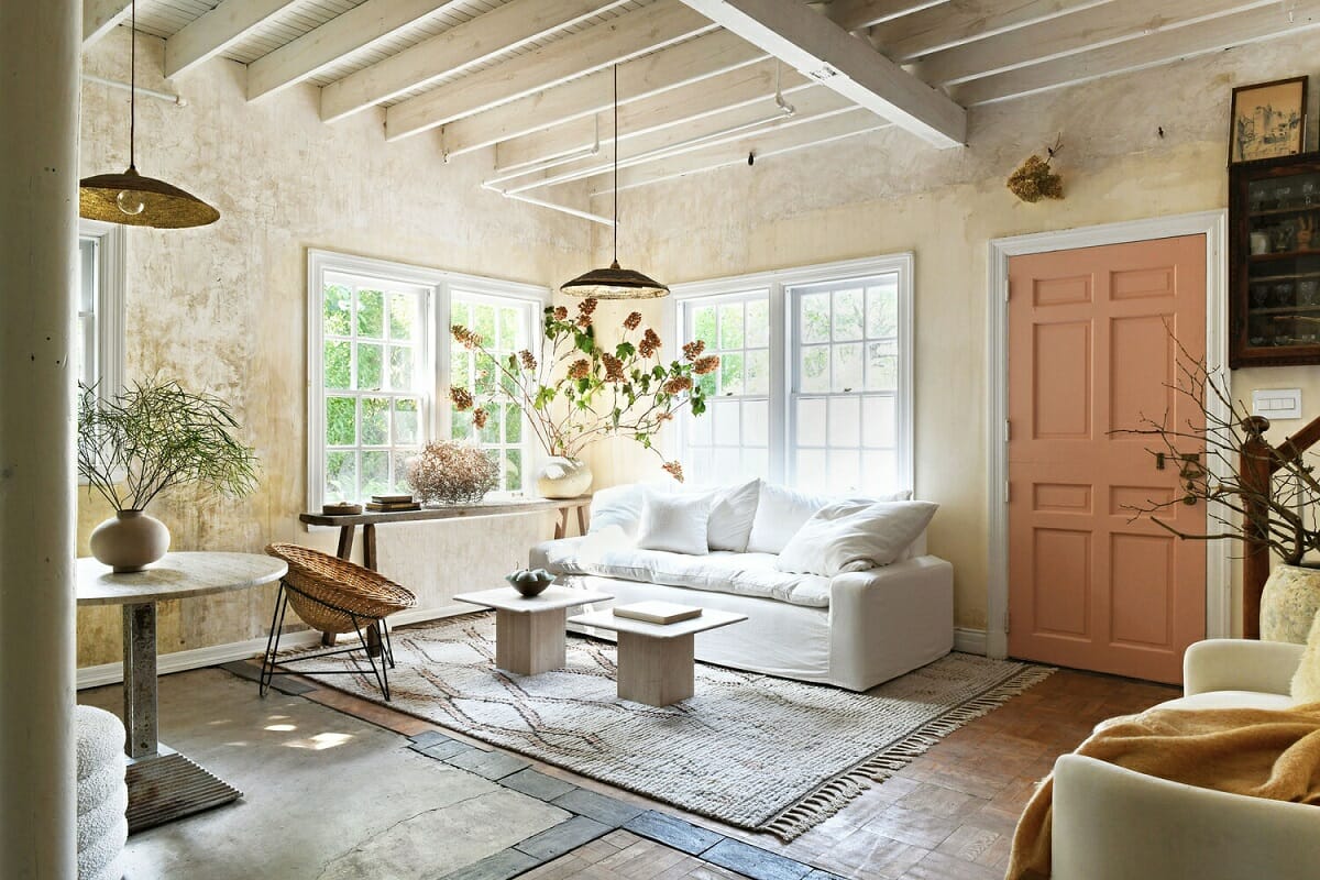 sala de estar com design sustentável