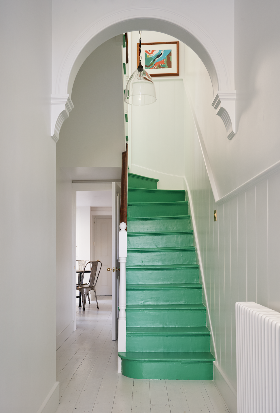 escadas coloridas de verde