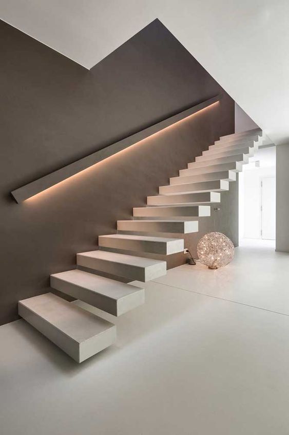 escada flutuante concreto