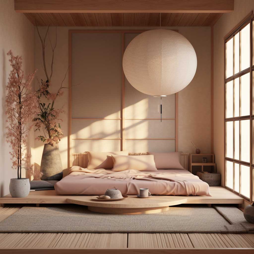 quarto zen estilo japandi