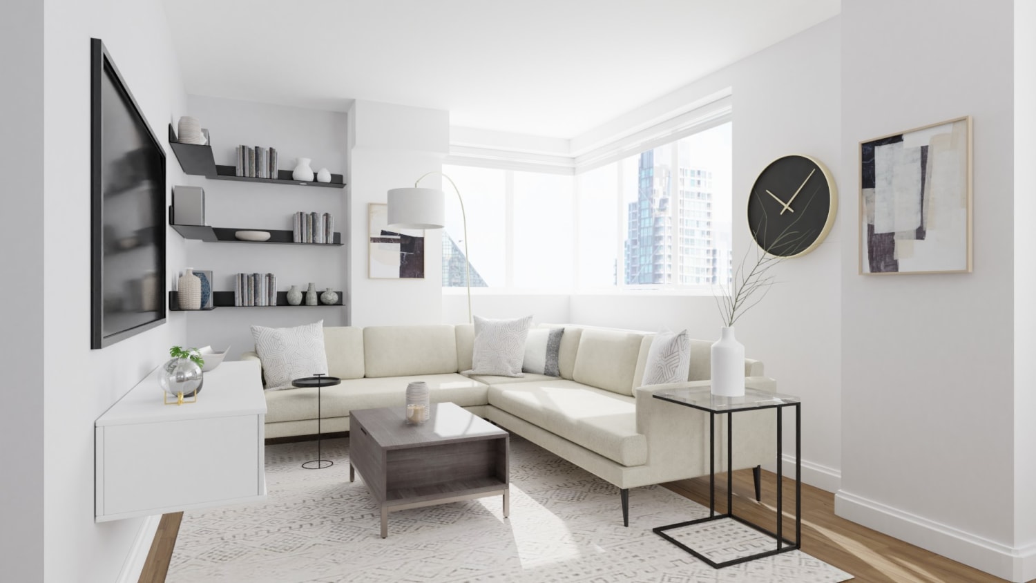 sala de estar em estilo minimalista