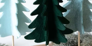 árvores de natal miniaturas de feltro