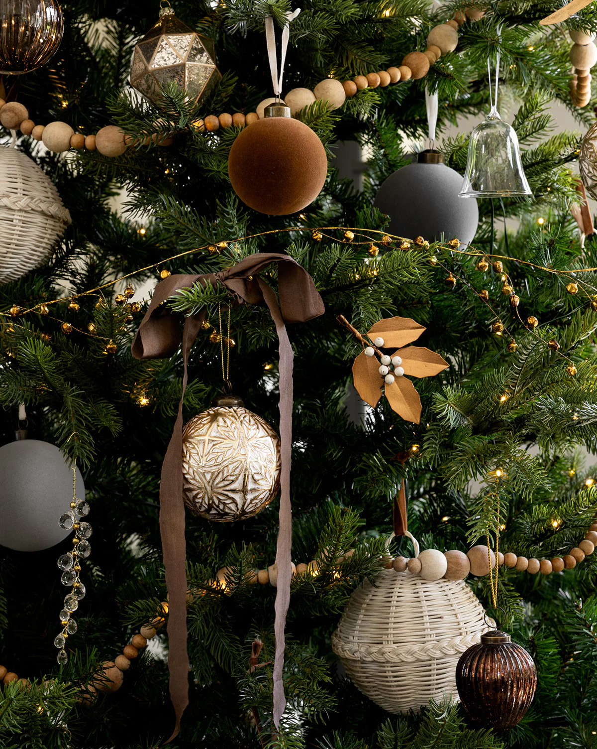 decorações de natal rústico para árvore