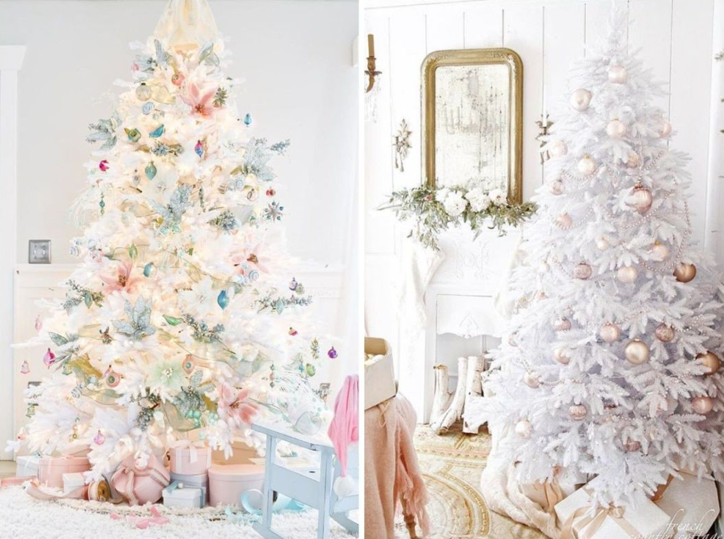 ideias de decoração para árvore de natal branca