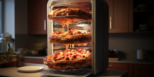 imagem com pizzas