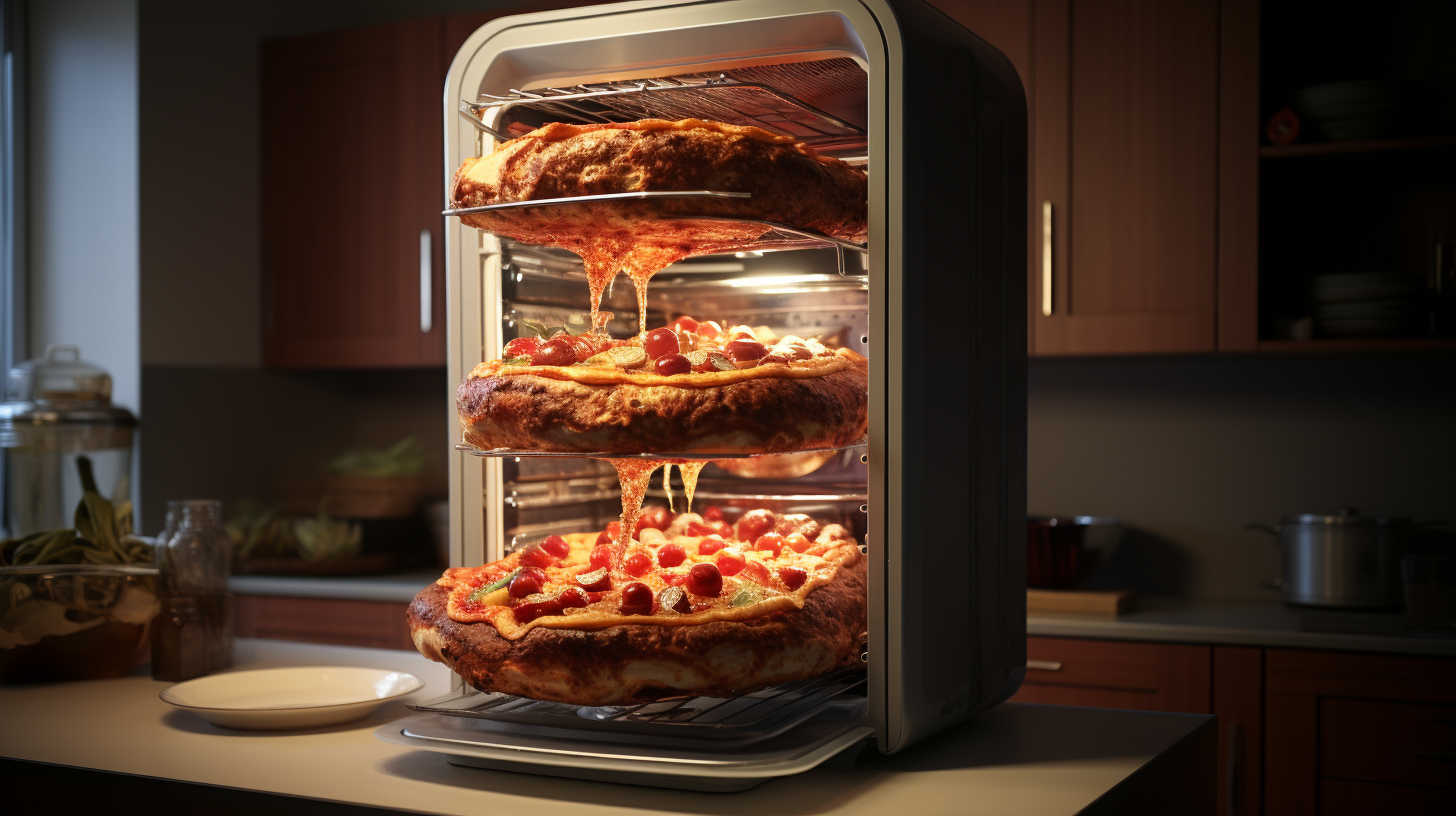 imagem com pizzas