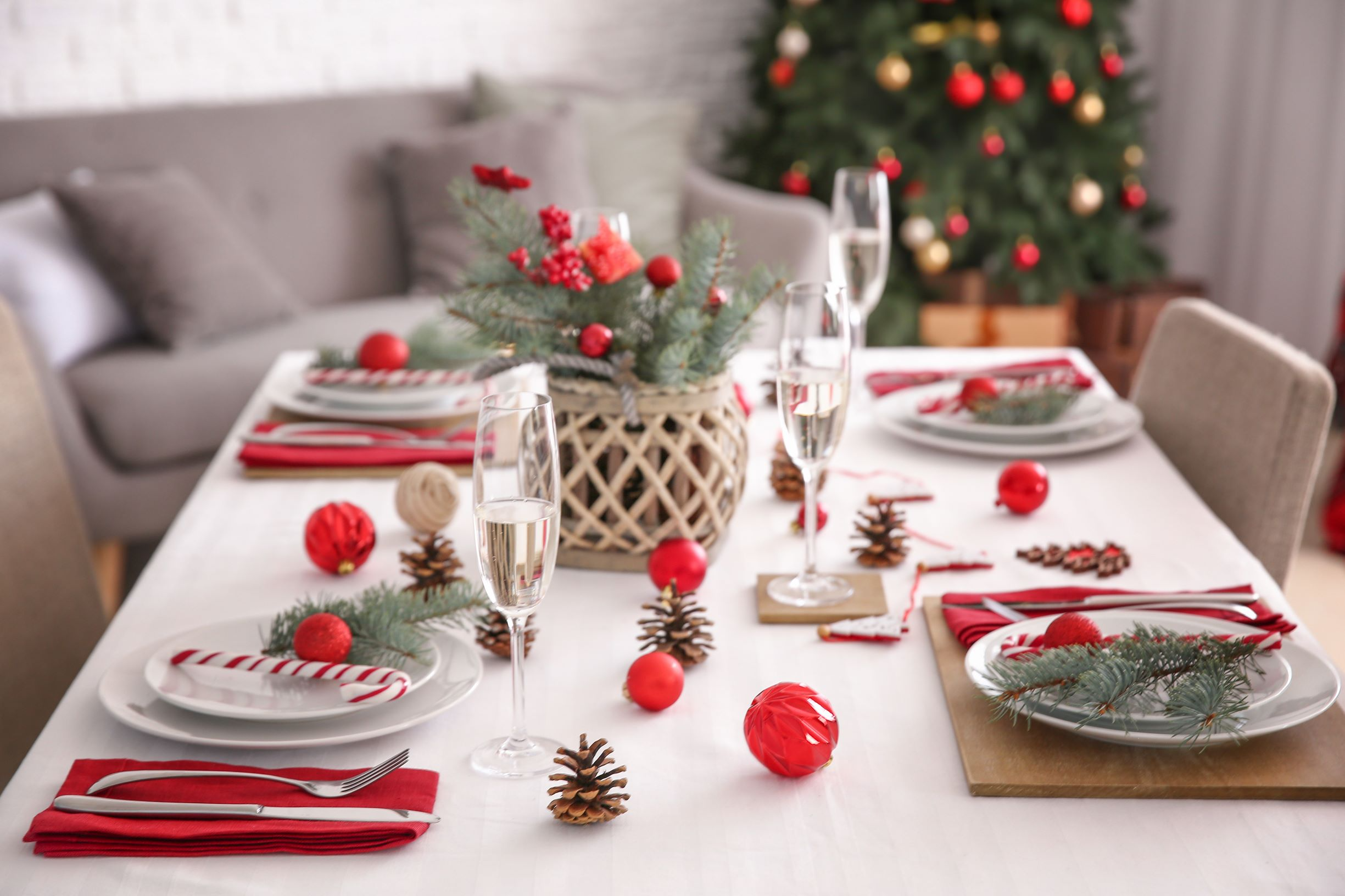 mesa de jantar decorativa para natal