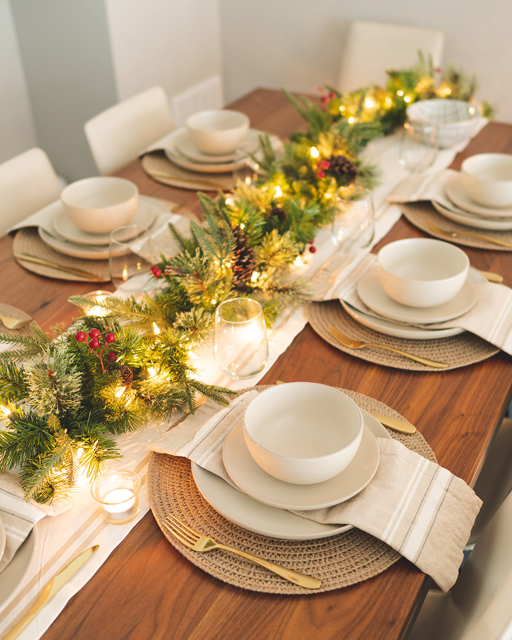 mesa de jantar para natal aconchegante