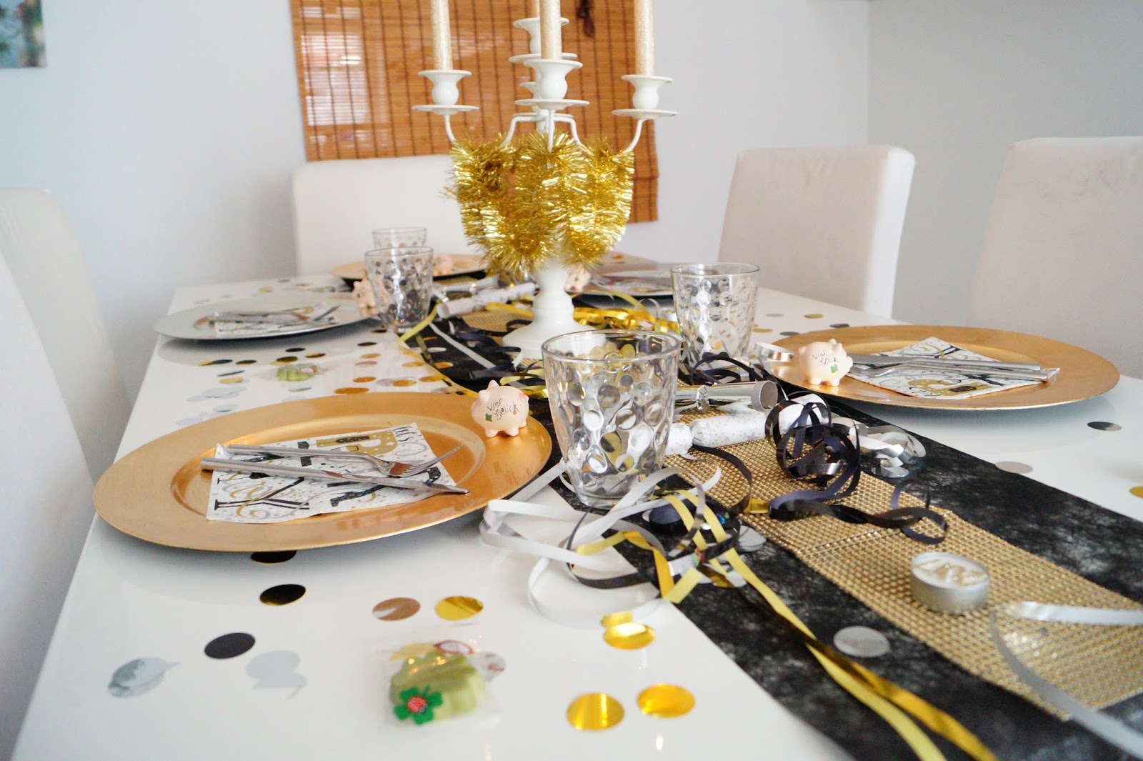 decoração de mesa para ceia de ano-novo