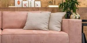 sofa em suede rosa