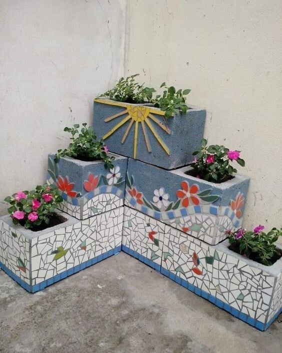 blocos de concreto personalizados para horta vertical