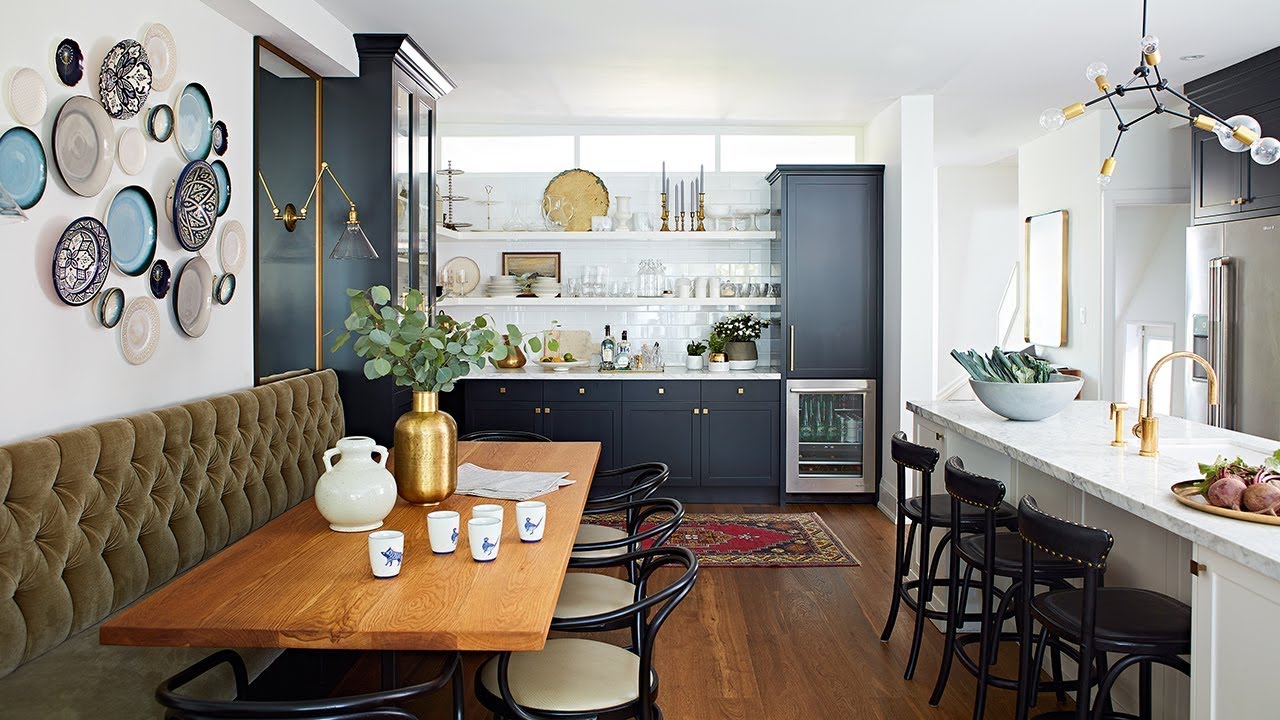 cozinha em espaço aberto com estilo eclético