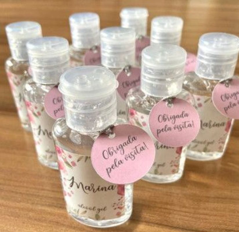 frascos de álcool em gel personalizados