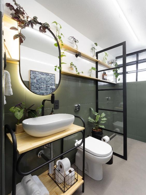 banheiro verde